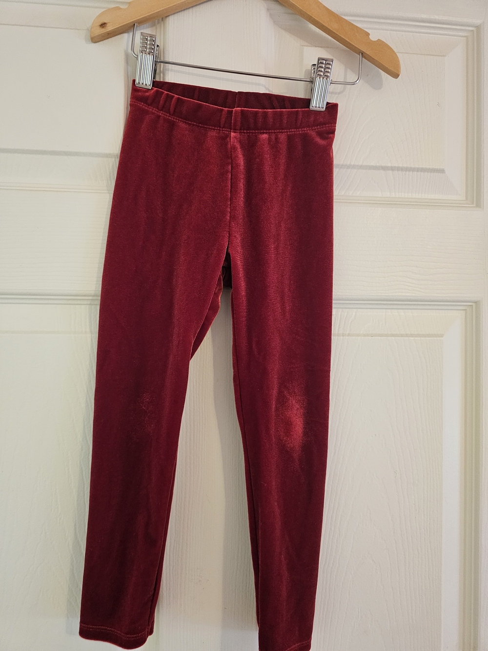 Janie and Jack Burgundy Velvet Leggings